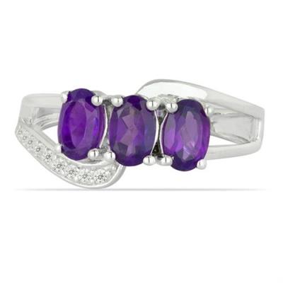 BUY REAL AFRICAN AMETHYST GEMSTONE RING IN 925 SILVER